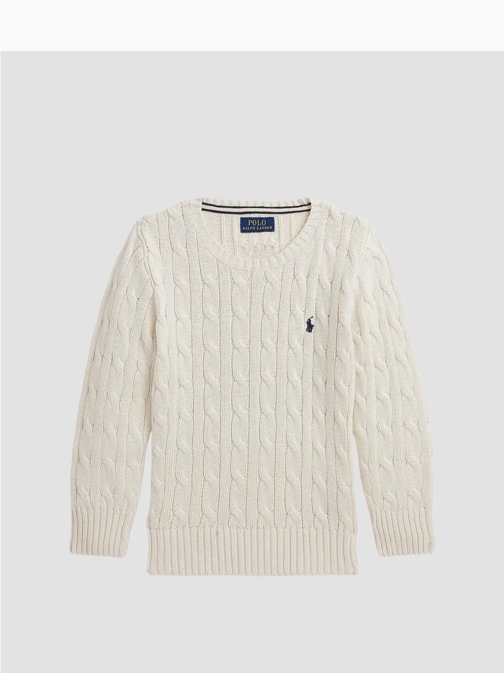 Polo by Ralph Lauren Ivory Cable-Knit Crewneck Sweater
